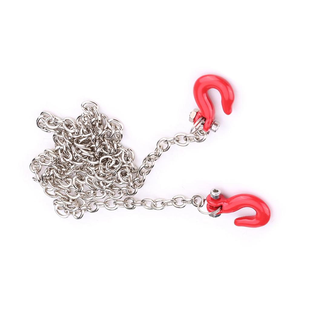 Metal RC Trailer Tow Hooks Accessories With Chain For SCX10 D90 1:10 RC Crawler Climbing Car