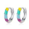 Серьги-кольца из стерлингового серебра 925 пробы, красочные круглые серьги-кольца для женщин и девочек, ювелирные изделия для свадебной вечеринки, подарок, женские Pendientes