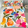 Bright Colorful Floral Pattern Duvet Cover Queen Size Colorful Floral Bedding Set For Home Decor Room Decoration 3 Piece Set