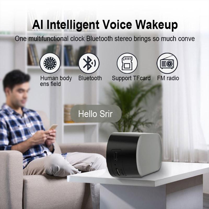 Беспроводные Bluetooth-динамики, часы с двумя будильниками, поддержка TF-карт, FM-радио, высококачественный звук, цифровые настольные часы, украшение для дома