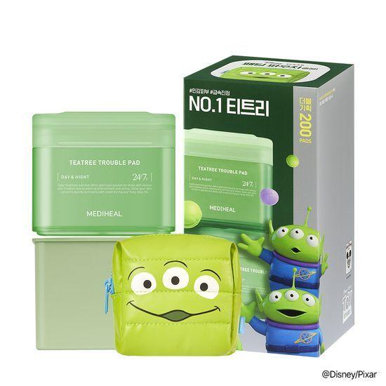 Mediheal Салфетки Tea Tree Trouble Pads 100 листов (+100 листов двойной раздачи план Disney Pixar)