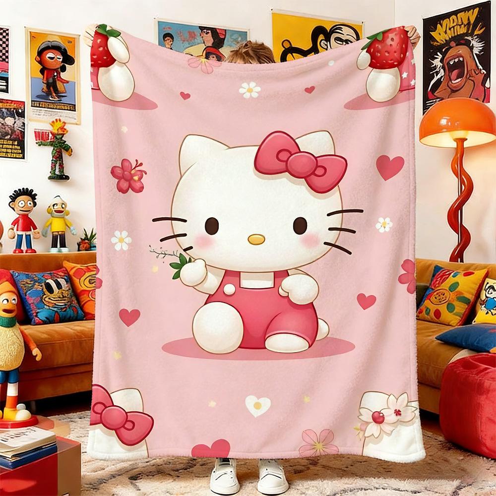 Double Blanket H-Hello K-Kitty Camping Blankets Bedspread on the Bed Home and Decoration Knee Sofas Sofa Bedspreads Picnic Throw