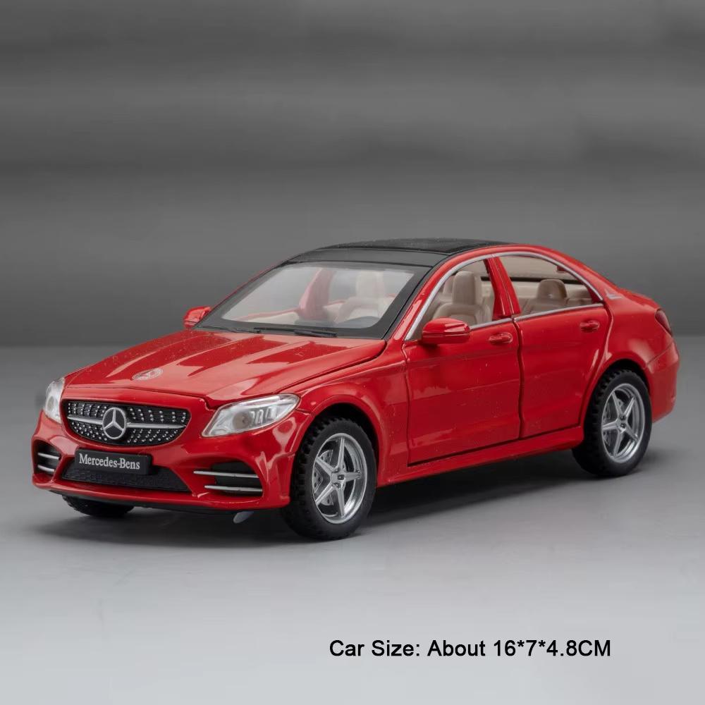 1:32 R8 V10 Plus C260l Сплавная литая модель автомобиля Игрушки Звук Свет Инерционный механизм Открывающиеся двери Резиновые шины Миниатюрные транспортные средства Подарки для мальчиков