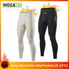 Wosawe Winter Motorcycle Thermal Underwear Sets Men Quick Dry Stretch Base Layers Compression Shirts and Pants Fitness Shapewear