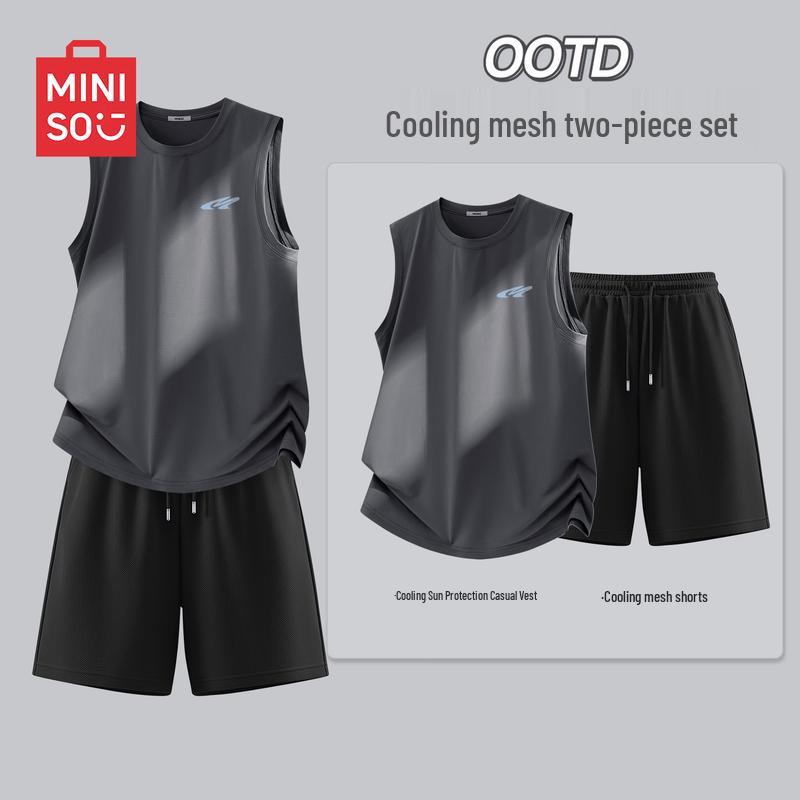 MINISO Мужской летний комплект: быстросохнущая жилетка и шорты