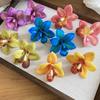 Silver Needle Flower Stud Earrings Epoxy Resin Vacation Style Earrings  Women