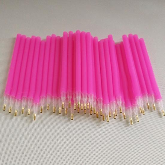 10Pc Pink Nail Art Rhinestones Picking Tools Dotting Brush Pencil Pen Set