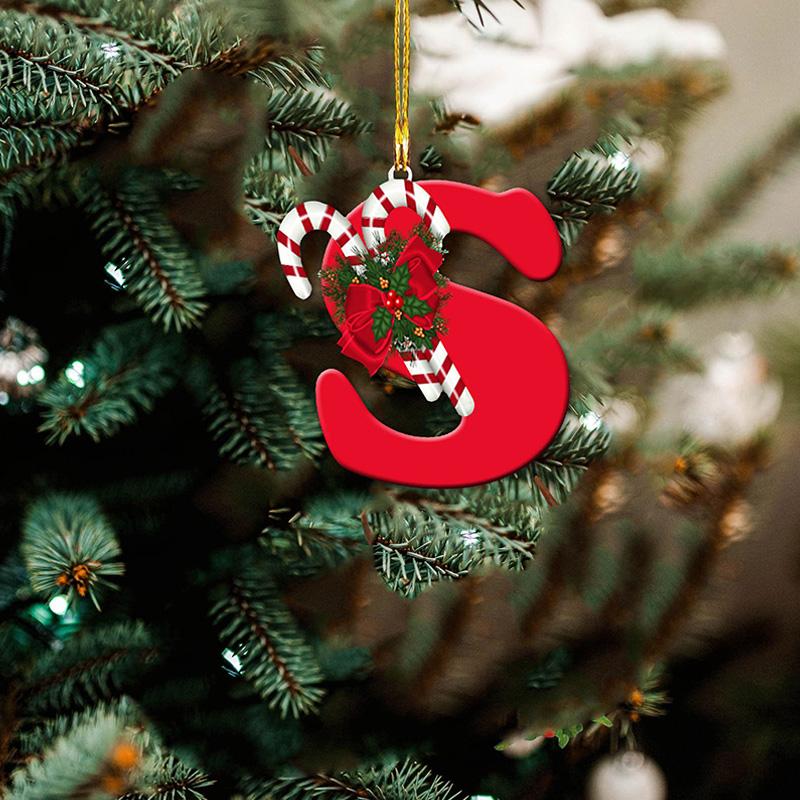 1 шт. Новый, креативный, подвесной, новогодняя елка, алфавит, акрил, плоский, украшение для домашней вечеринки, украшение в подарок