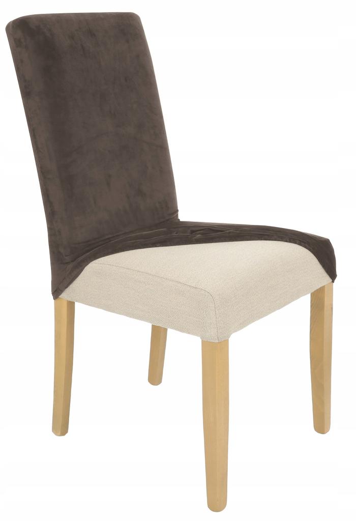 Cocoa Brown Velvet Elastic Chair Cover [21Wk]