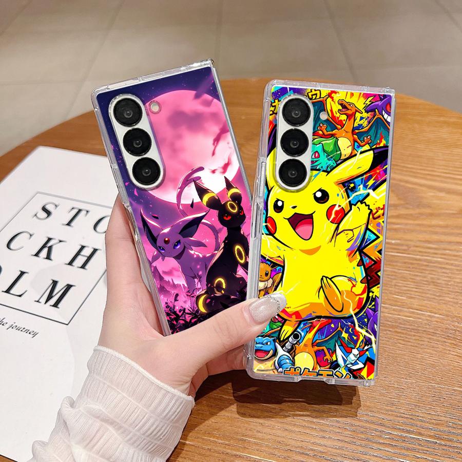 Прозрачный Мягкий Чехол для Телефона для Samsung Galaxy ZFold6 Z Fold 7 6 5 4 3 ZFold4 ZFold3 ZFold7 ZFold5 Горячий Аниме Покемон