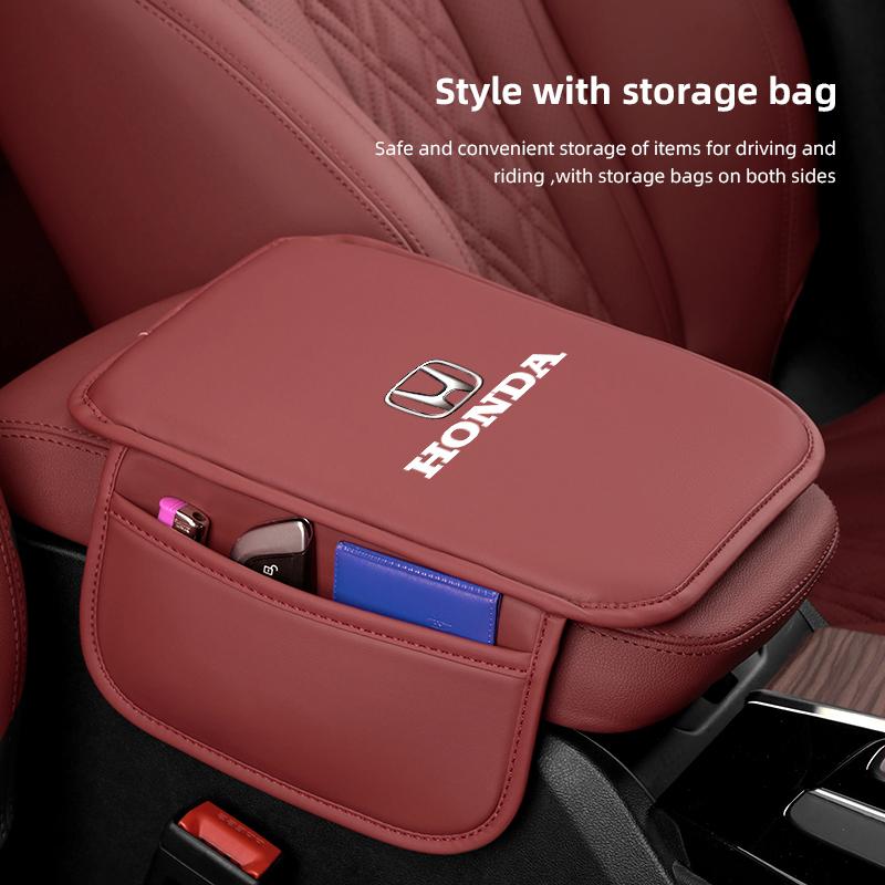 wsdh6 Car Armrest Box Pad Leather Arm Rest Cushion Auto Accessories For Honda Civic Fit Jazz Accord Pilot CRV Odyssey Passport City