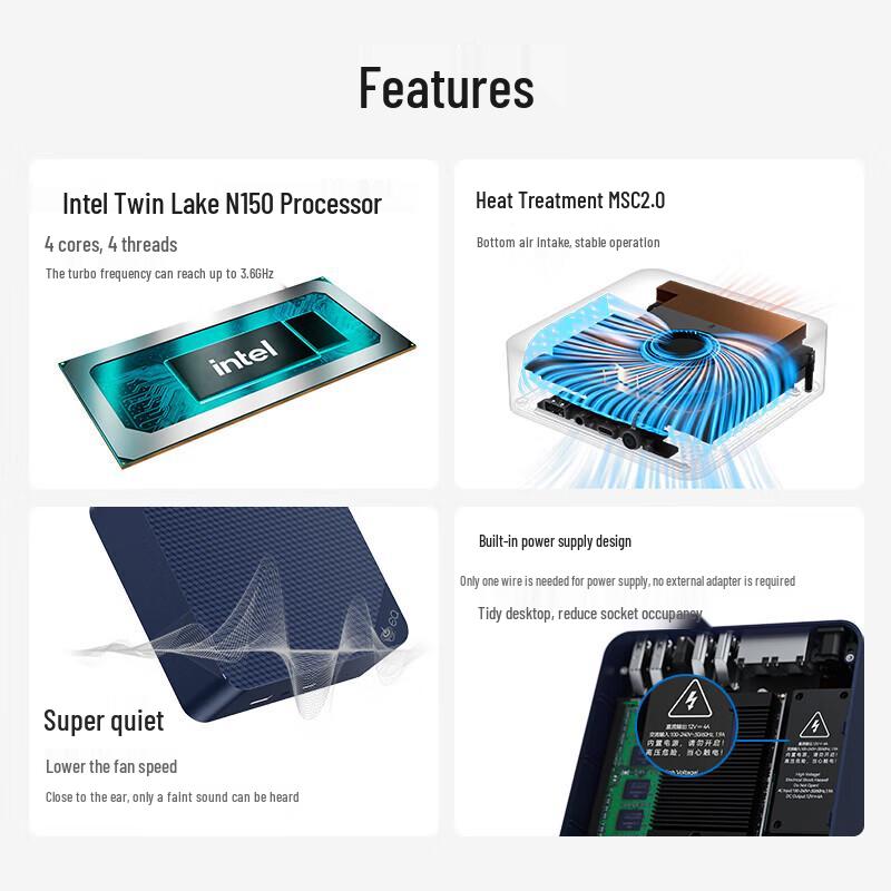 Beelink EQ14 Intel N150 Мини-ПК Barebone (Китайская версия)