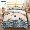 Комплект постельного белья с изображением пейзажа в китайском стиле, пододеяльник с наволочкой и рисунком сливы, односпальный комплект постельного белья размера «king-size»