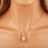 Nidin New Fashion Waterdrop Shape Hollow Design Charm Pendant Necklace For Women Men Shiny Crystal Zircon Jewelry Accessories
