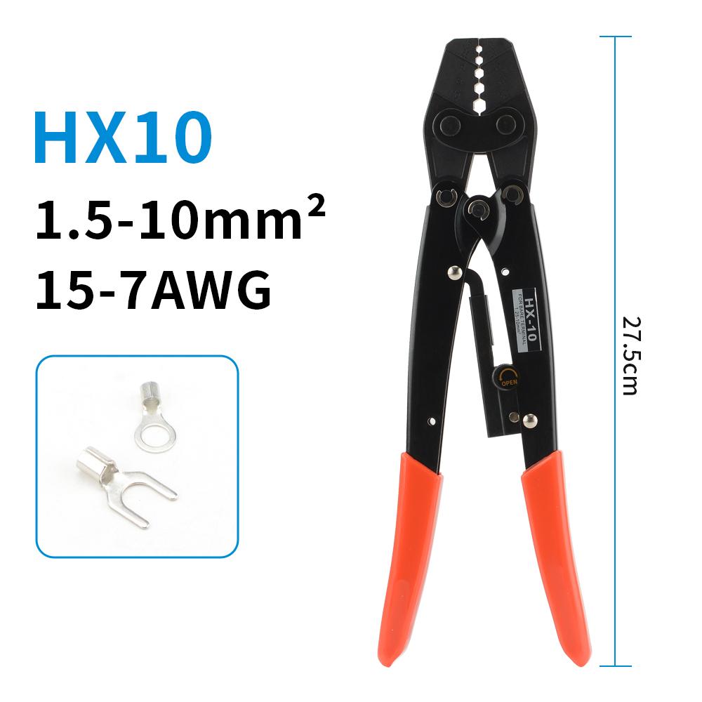 HX-10 Spine Wheel Type Labor-saving Terminal Crimping Tools for 1.25-10mm2 10-6AWG Terminal Electrician Specific Crimping Pliers