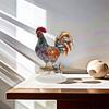 Creative Animal Statue Ornament 2D Flat Miniatures Figurine Sculpture Rooster Ornament  Cabinet