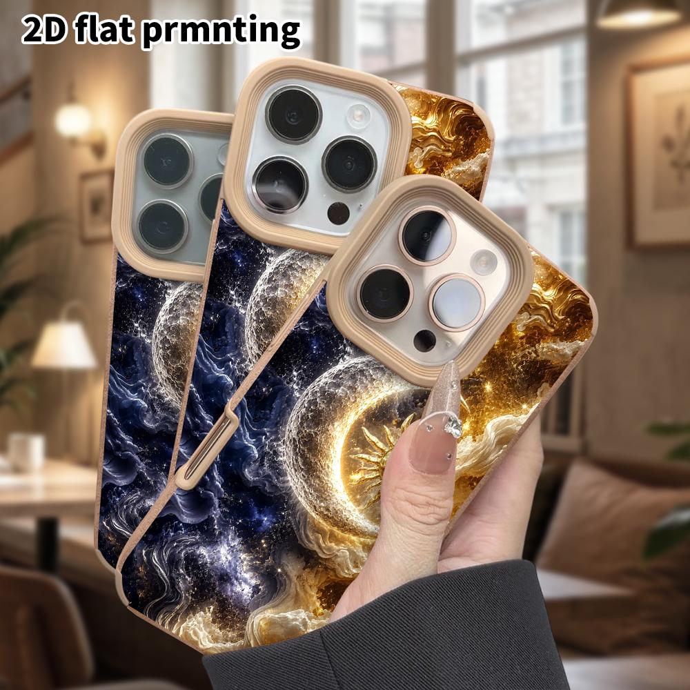 Phone Case: Lambskin 2D Flat Samsung Galaxy A34 A35 M05 M06 S20 S22 S21 FE Plus 5G Protective Case, Cloud Moon Gazing, Christmas and Halloween Gift