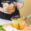 Glass Measuring Cup with Spout 500ml Heat-Resistant Kitchen Measuring Tool Microwave Safe Milk Cup for Kids Breakfast