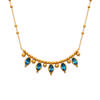 [R5836] - Gold Plated Necklace 'Cléopatra' Golden Blue - 45x10 Mm
