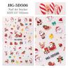 Рождественские наклейки для ногтей 3D-дизайн белый набор 6 пожилой лось медведь галстук-бабочка подарок цветочная декорация совместимы с гель-лаком