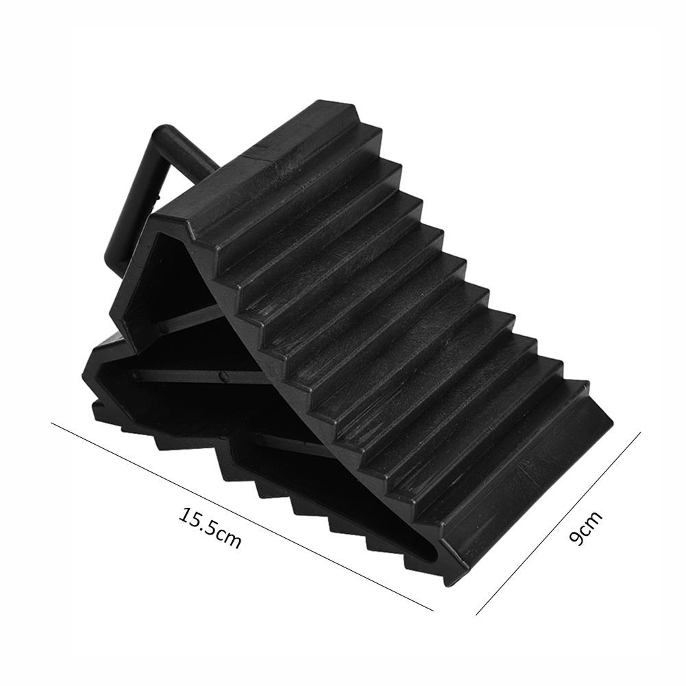 2pcs Car Trailer Wheel Chock Triangular Anti Slip Blocks Parking Wedges Rubber High Strength Car Stopper Wheel Alignment Block