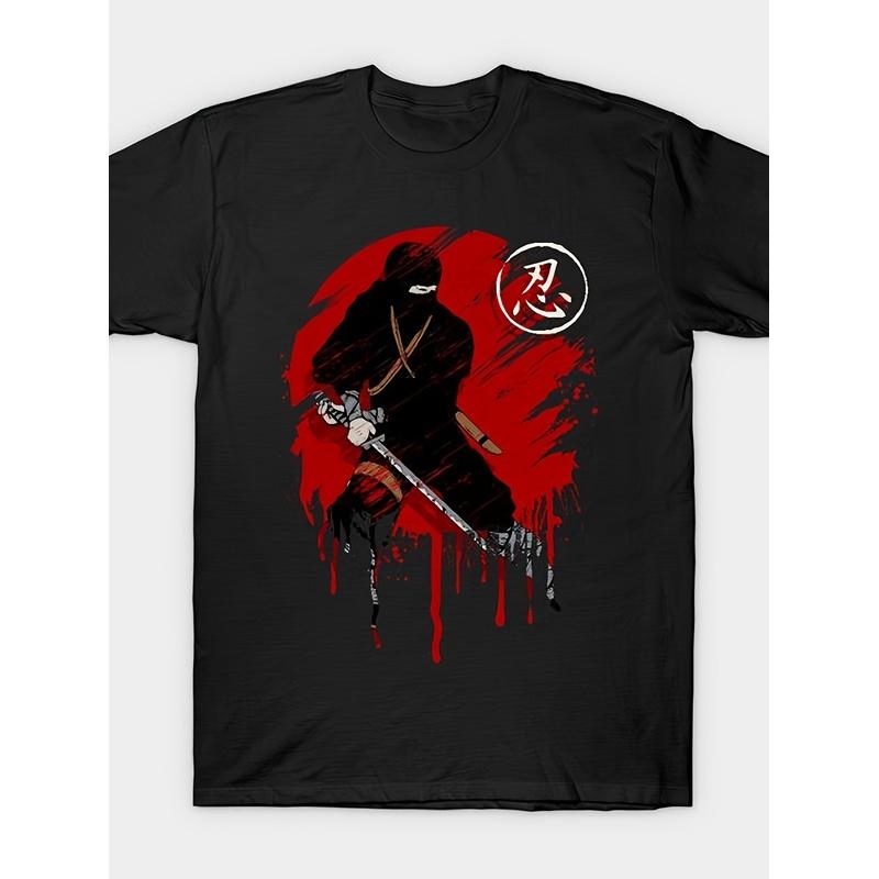Men'S Casual T-Shirt Featuring Ninja Warrior Japanese Martial Arts, Ideal for Home, Outdoor Activities, Work, Or As a Gift for Occasions Like