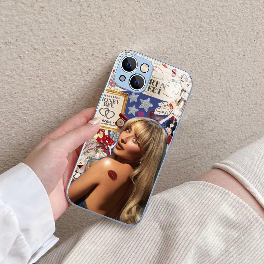 Singer S-Sabrina C-Carpenter Phone Case For IPhone 14 13 12 Mini 11 Pro XS Max X XR 14 Plus Tempered Glass Cover