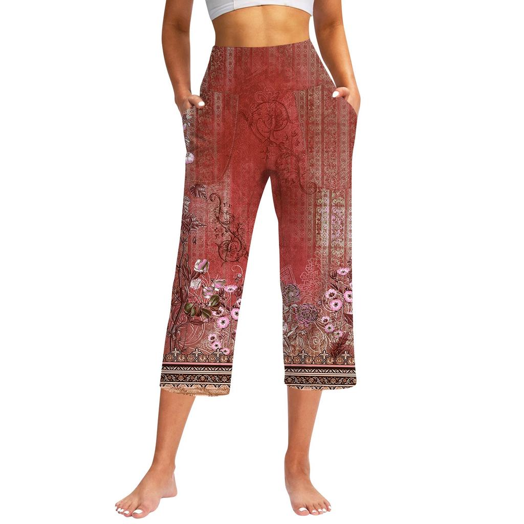 Женские повседневные брюки с карманами и высокой талией, спортивные штаны Seven Pants