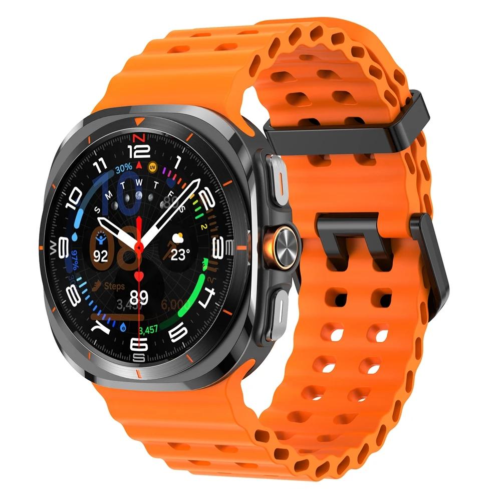 Морской ремешок для Samsung Galaxy Watch Ultra для Galaxy Watch Ultra 47 мм Без зазоров Силиконовый спортивный браслет Ремешок для часов