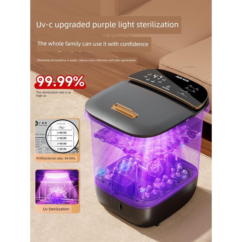 Aux Foot Bath Bucket with Heating and Constant Temperature, Automatic Massage Electric Foot Spa Basin, Deep Bucket for Home Use, Suitable for Elderly