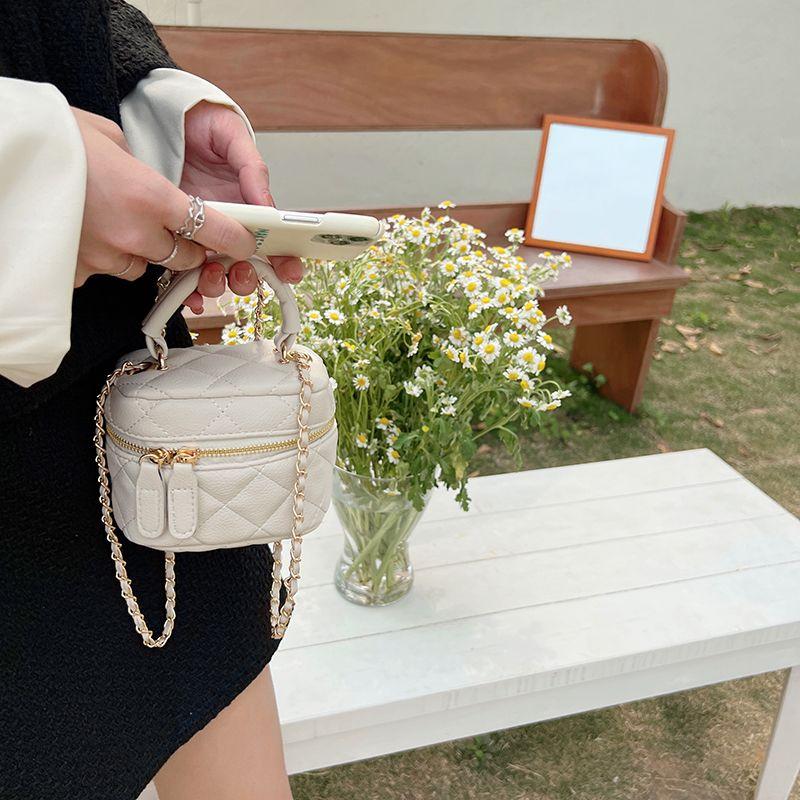 Стеганая сумка-сатчел Классический стиль На одно плечо Мини-сумка для помады