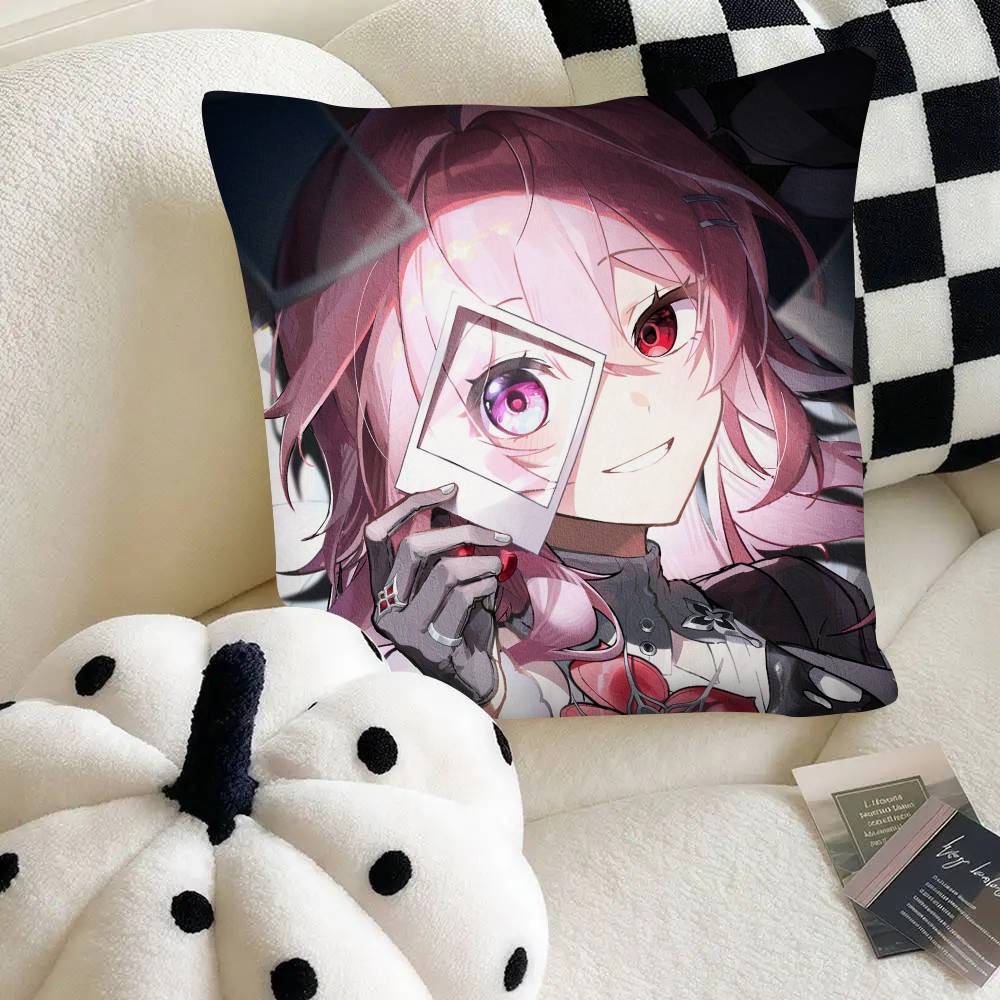 Evernight Милая девушка Чехол для подушки Honkai Star Rail Квадратная подушка Спальня Диван Досуг Комфортная подушка Автомобиль Украшение для дома