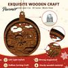 Holiday Atmosphere Hanging Crafts 3D Wooden Light Up Christmas Ornament, Layered House Tree Snowman Exquisite Gift Ornaments Nativity Scene Decoration