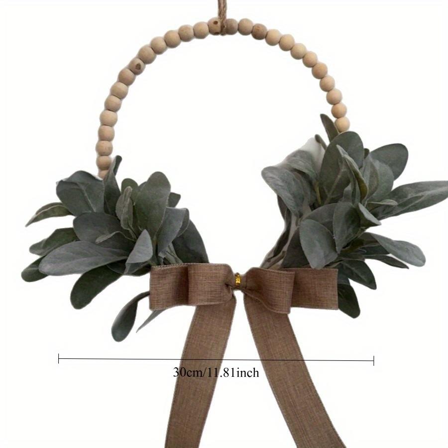 1Pc Nordic Simulation Leaf Simple Wreath Ornament Wall Hanging Beads Home Decoration Door Hanging