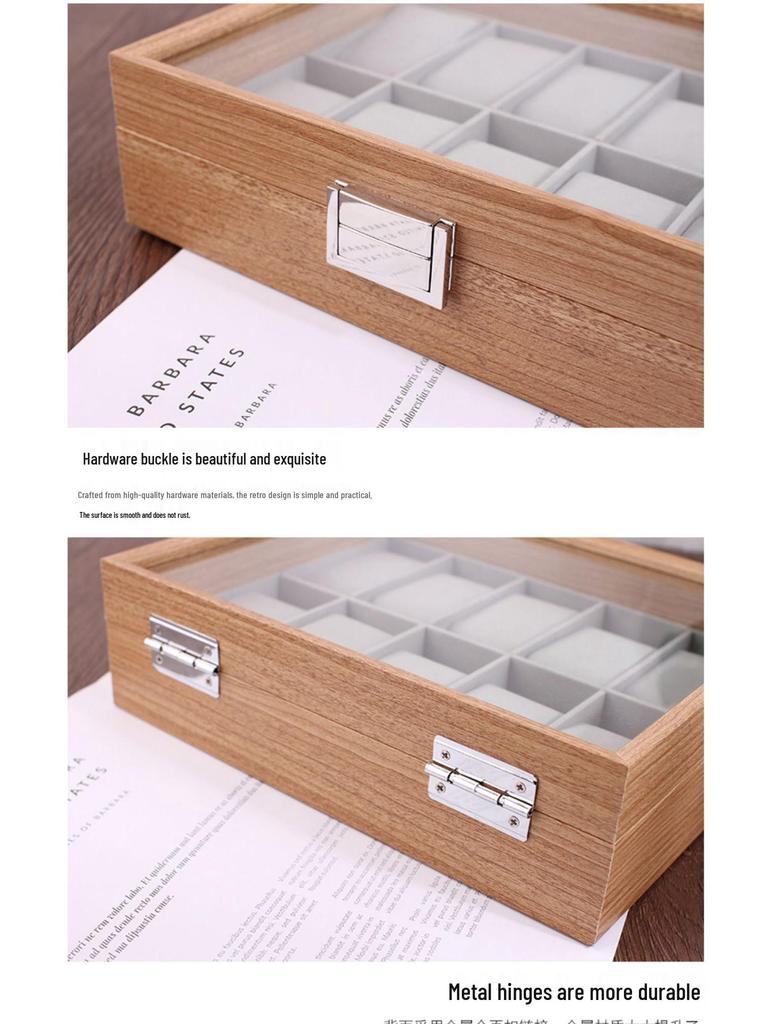 Коробка для хранения часов и ювелирных изделий из бамбукового дерева для трансграничной торговли