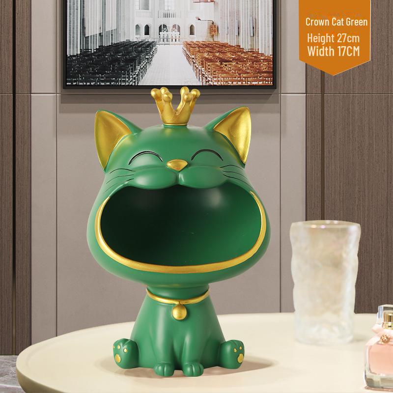 Роскошное украшение из смолы Lucky Cat для хранения ключей и украшения