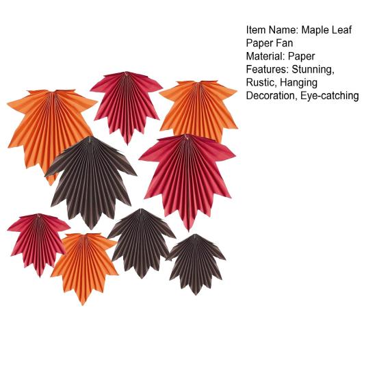 9 шт. осенняя вечеринка кленовые листья бумажные веера деревенский подвесной бумажный веер украшение для осени День благодарения день рождения детский душ свадьба декор