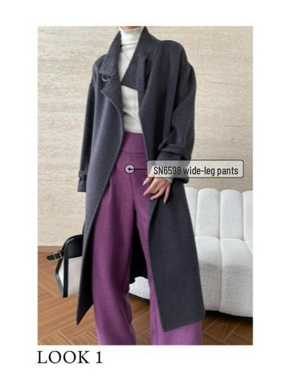 Синан Шерстяной Свитер с Высоким Воротником Универсальный Приталенный SN6661