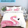 Flamingo In Tropical Paradise 3pcs Bedding,Including 1pc Duvet Cover And 2pcs Pillowcases Perfect for Christmas,Ideal for Bedroom, Dormitory