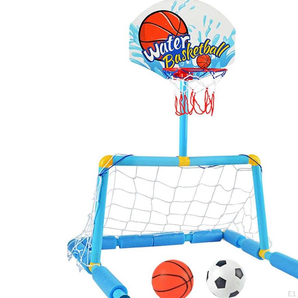 Soccer Net & Basketball Hoops Pool Float Set Kids Activities and for