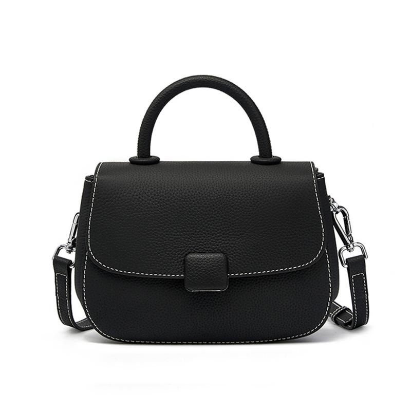Burminsa Genuine Leather Saddle Small Shoulder Bags For Women 2026 Luxury Designer Crossbody Purses Top Handle Ladies Handbags