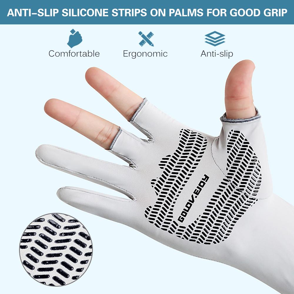 Cooling Arm Sleeves with Ergonomic Fingers Men Women UV Sun Protection Long Arms Sleeves Cover for