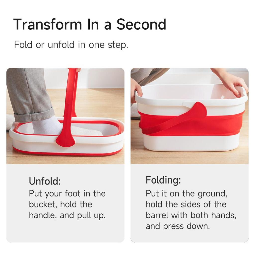 Складное ведро Xiaomi Yijie большой емкости, небольшого размера, емкость 12 л, складная высота хранения 6 см | Многофункциональный инструмент