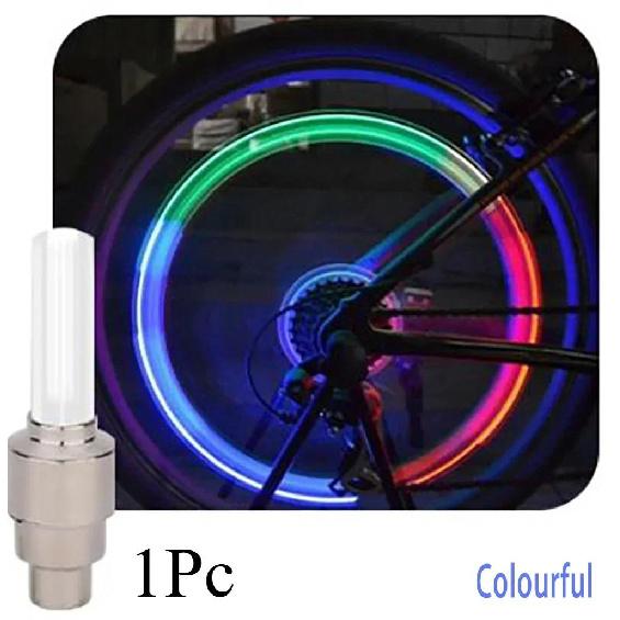 1/2pcs New Bicycle Lights LED Bike Wheel Luminous Fluorescent Tire Valve Light Cap Decor Neon Lamp Flash Cycle Accessories 5