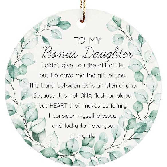 to My Daughter in Law Christmas Ornaments, Daughter-in-Law Christmas Ornament Gifts, Two-Side Printed 3'' Christmas Ornament for Christmas Tree,