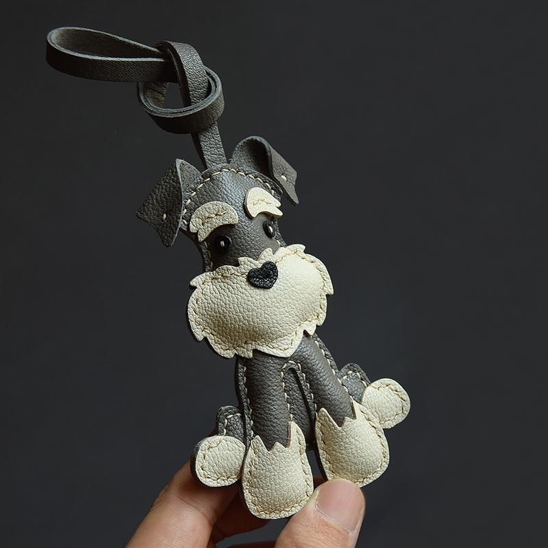 Schnauzer Hand-sewn Car Key Pendant Bag Pendant Dog Cute Custom Gift Female Keychain