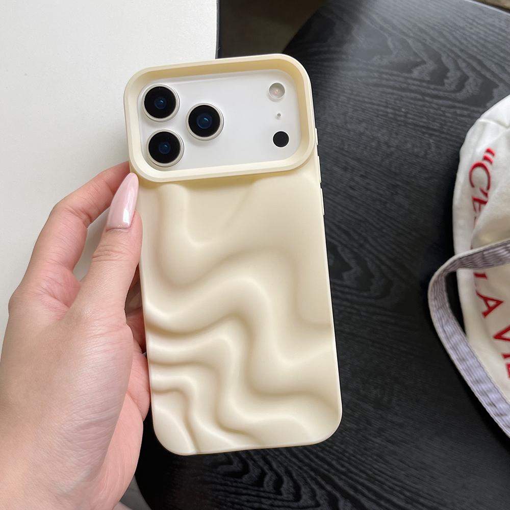 Матовый 3D чехол для телефона с эффектом водной ряби для iPhone 17 16 15 14 13 12 11 Pro Max 17pro, противоударный, из мягкого силикона, задняя крышка