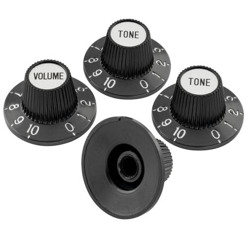 Набор ручек Musiclily Pro Top Hat, имперский, 2V2T, ручки Sombrero для электрогитарных/басовых усилителей, черные