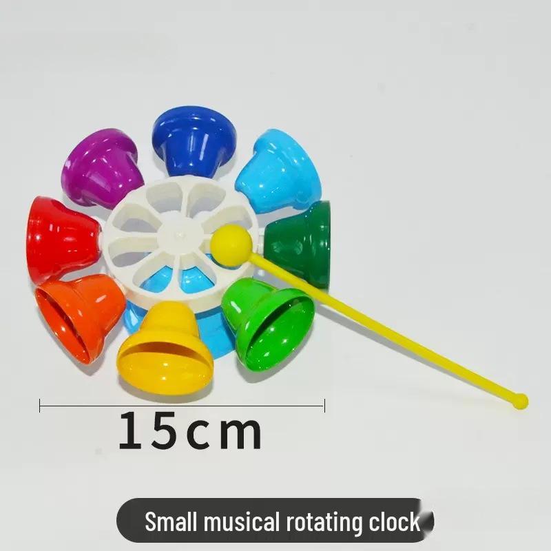 Jingle Bells Musical Instrument for First-Grade Music Class - Wooden Handle & Red Rope Copper-Plated Bell