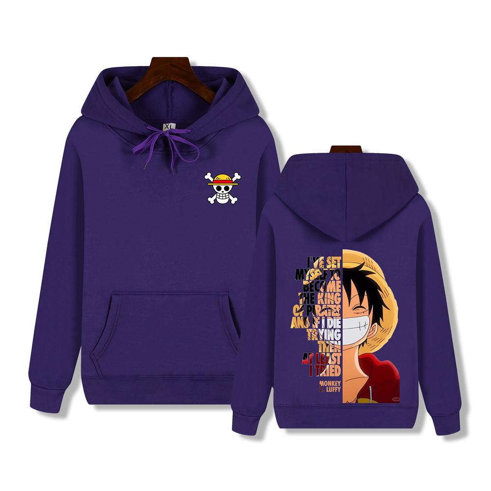Мужское худи One Piece высокого качества, худи с принтом капитана Луффи, осенне-зимнее, толстое, теплое, базовый простой топ